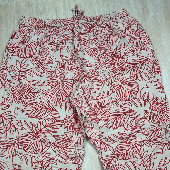 Lane Bryant Drawstring Linen Tropical Leaf Print Resort Wide Leg Pants 18/20 - Picture 16 of 16